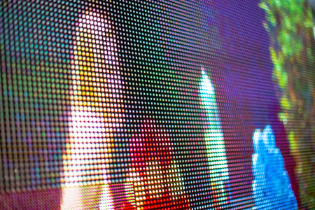 Vibrant colored smd LED screen close up backgroundの写真素材