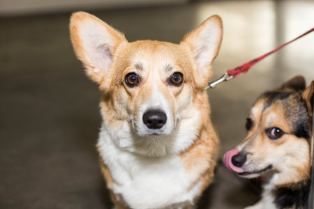 Well groomed Pembroke Welsh Corgi - at the exhibitionの写真素材