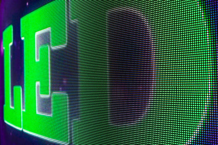 Bright colored LED sign at the LED smd screen - close up backgroundの写真素材