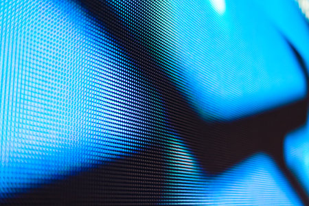 Bright colored LED video wall with high saturated pattern - close up background with shallow depth...