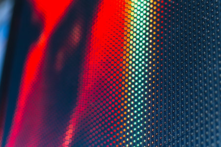 Bright colored LED video wall with high saturated pattern - close up background with shallow depth...
