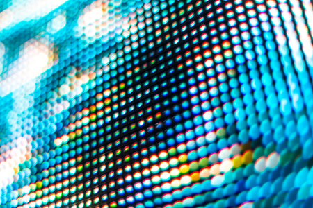 Bright colored LED video wall with high saturated pattern - close up background with shallow depth of fieldの写真素材