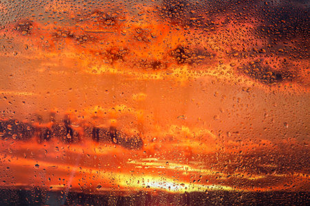 Rain drops on the window - abstract background. Close up photo.