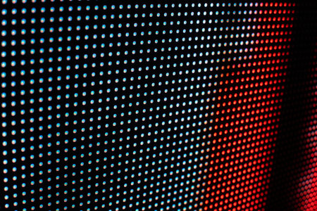 Bright colored LED video wall with high saturated pattern - close up background with shallow depth of fieldの写真素材