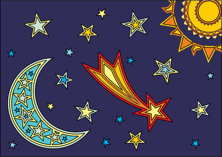 Stylized space viewのイラスト素材