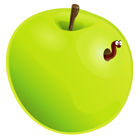 Apple with wormhole isolatedのイラスト素材