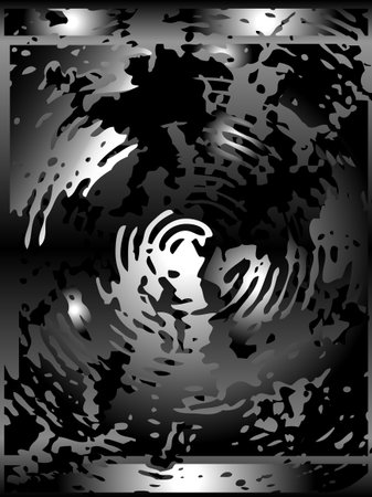 Black and white chrome circular background のイラスト素材