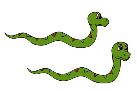 Two cartoon snakesのイラスト素材