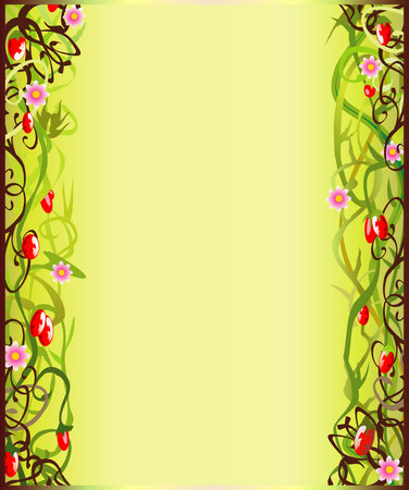 Summer blooming borderのイラスト素材