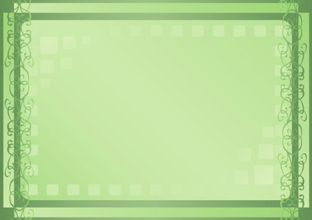 Light green background with ornamental borderのイラスト素材