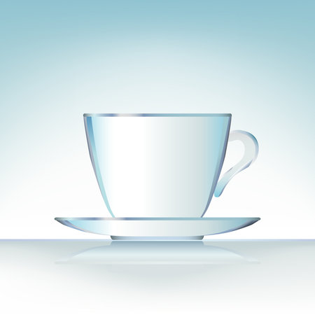White coffee cup on light blue background のイラスト素材
