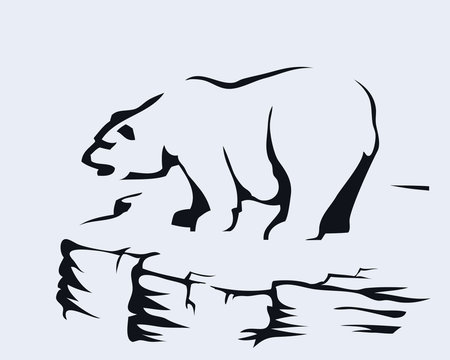 Bear standing on a rockの写真素材