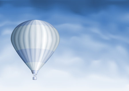 Hot air balloon in the blue sky (other sky views are in my gallery)のイラスト素材