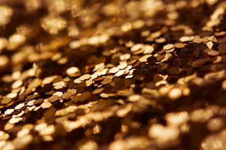 Abstract golden glitter texture background. Holiday backgroundの写真素材