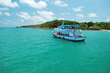 Boat in the middle of the sea. Samed Island.の写真素材
