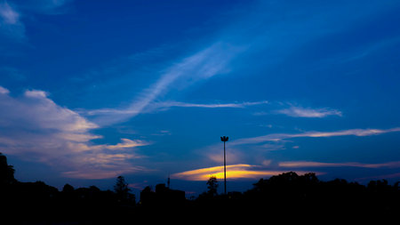 Sunset in the park beautiful