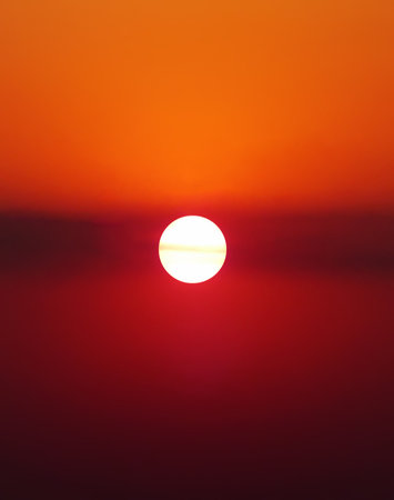 sun on glow sunset sky backgroundの写真素材