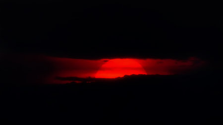beautiful sunset over  blackの写真素材