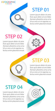 Vector infographic timeline template modern graphic design.Creative concept for business data visualization with have 4 options or steps.のイラスト素材