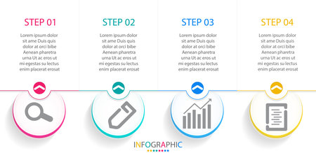 Vector Infographic circle design template with have 4 options or steps.Creative concept for business data visualization graphic.のイラスト素材