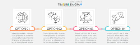 Modern infographic elements with charts, diagrams, processes. Vector design can be used for business data visualization and marketing presentations.のイラスト素材