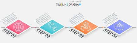 Infographic vector illustration with  modern icons,timeline diagram chart processes.Can be used for business data visualization and marketing presentations.のイラスト素材