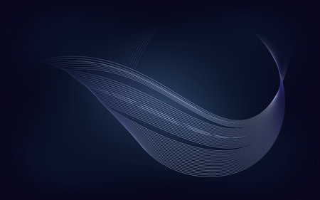 Hi-tech communication concept innovation with dynamic line wave colorful abstract background and artificial intelligence technology  vector illustrationのイラスト素材