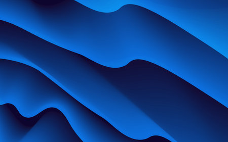Premium background features flowing blue waves creating a dynamic and abstract design.のイラスト素材