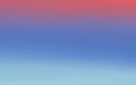 A smooth gradient transitions from vibrant pink to serene blue, creating a calming and colorful abstract background.の写真素材