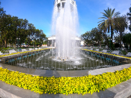 fountain in parkの写真素材