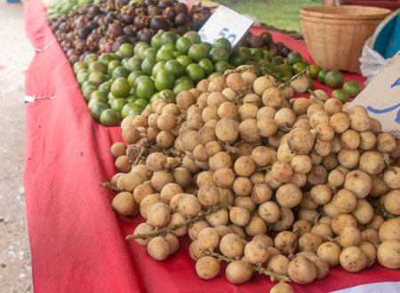 Thailand's Street food, Fruit shop in rural of Thailand market.の写真素材