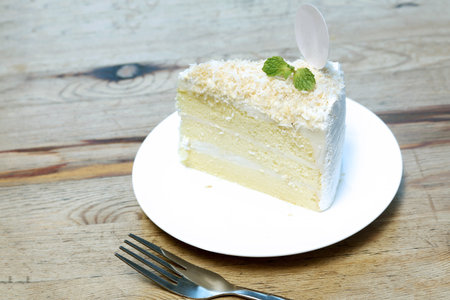 Coconut Sponge cake.の写真素材