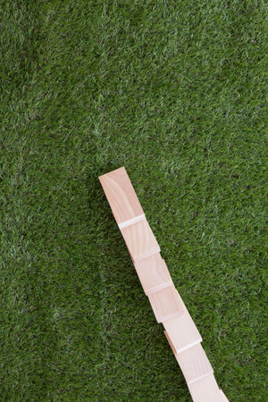 Hand playing domino effect.の写真素材