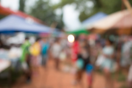 Blurred of outdoor market design for made background.の写真素材
