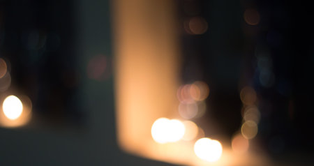 Defocused city night filtered bokeh abstract background.の写真素材