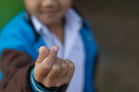 The children's Hand make a heart.の写真素材