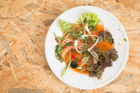 Dish after eat and it's dirty.の写真素材