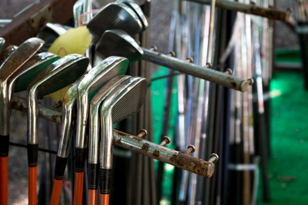 Closeup of Golf clubs drivers.の写真素材