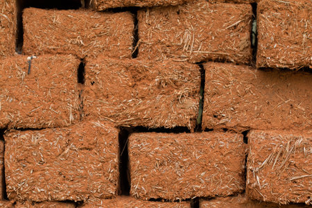 Earthen wall of ancient Chinese house.の写真素材
