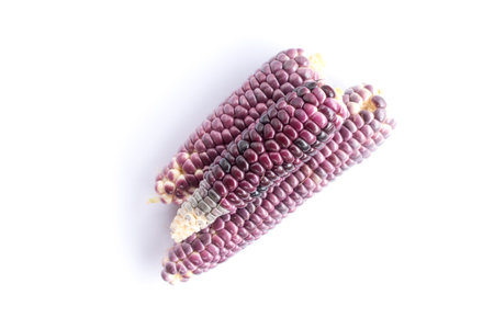 Purple corn isolated on  white background, Healthy food product.の写真素材