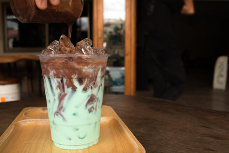 Cold Refreshing Mint Chocolate  MilkShake.の写真素材