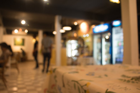 Blurred of restaurant interior  abstract background.の写真素材