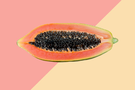 Close up of fresh Papaya fruit.の写真素材