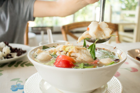 Spicy soup with seafood,Thai's food.の写真素材
