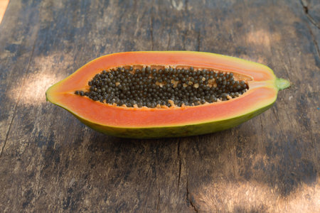 Close up of fresh Papaya fruit.の写真素材