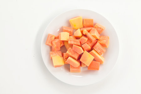 Close up of fresh Papaya fruit.の写真素材