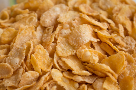 Close up of corn flakes texture.