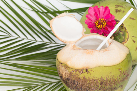 Tropical Cocktail With Organic Raw Coconut Water.の写真素材