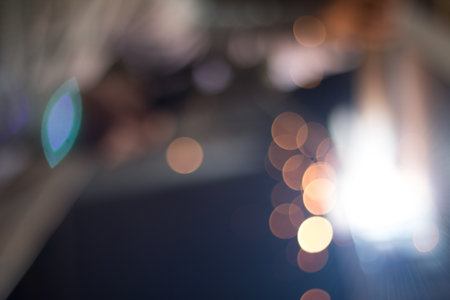 Bokeh light from sparks, labour welding steel in the industry plants. image for background.の写真素材