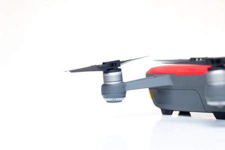 parts of drones, motors, propellers and servos.の写真素材